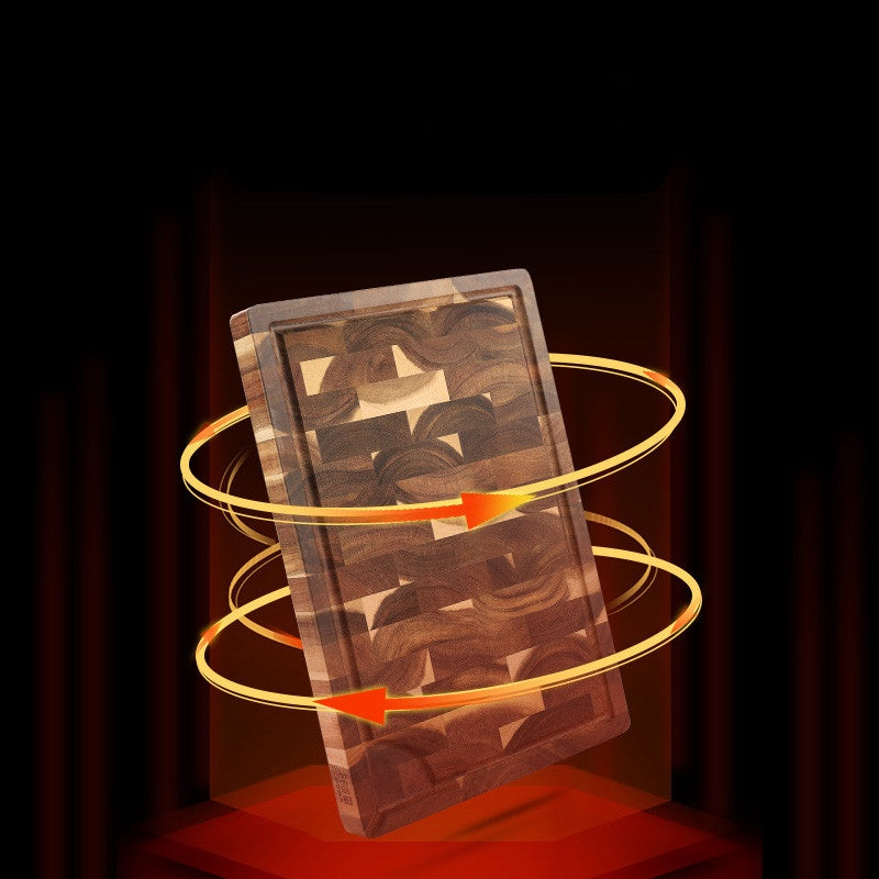 Wooden deck of cards with glowing orange energy rings on a dark background