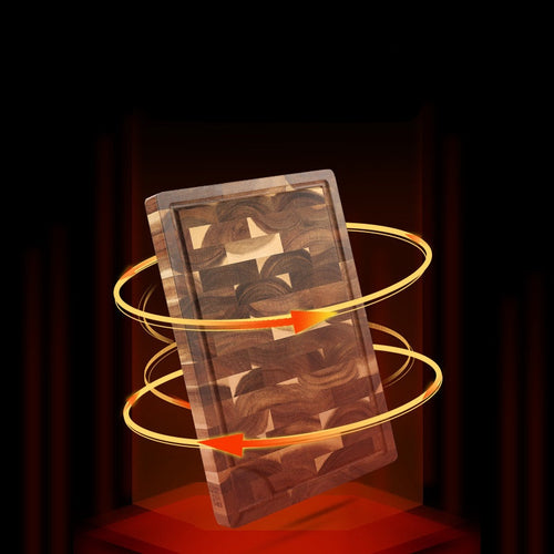 Wooden deck of cards with glowing orange energy rings on a dark background