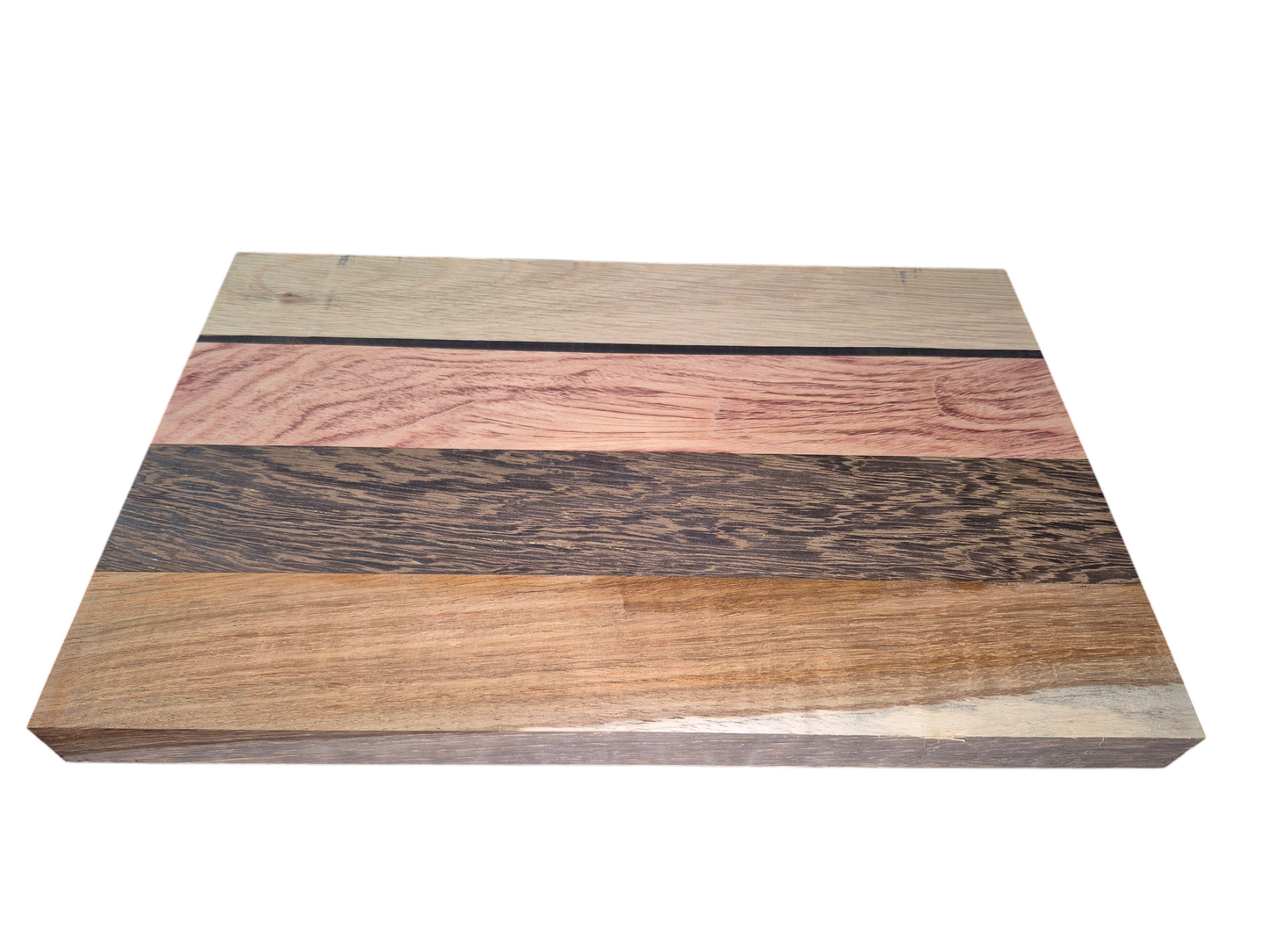 Oak,black palmwood,pink ivory, ebony and kiaat chess board