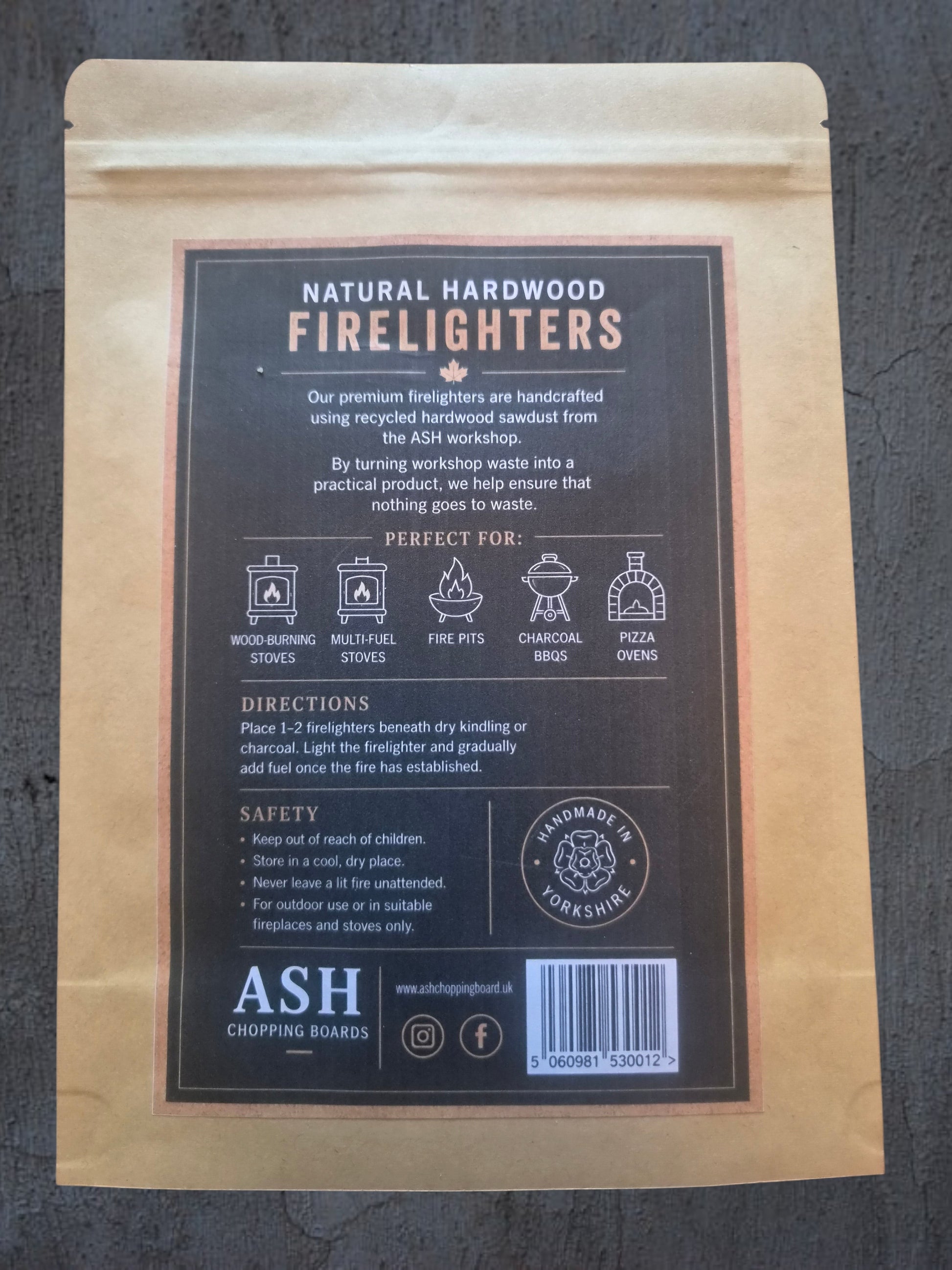 Premium hardwood firelighters for wood burners