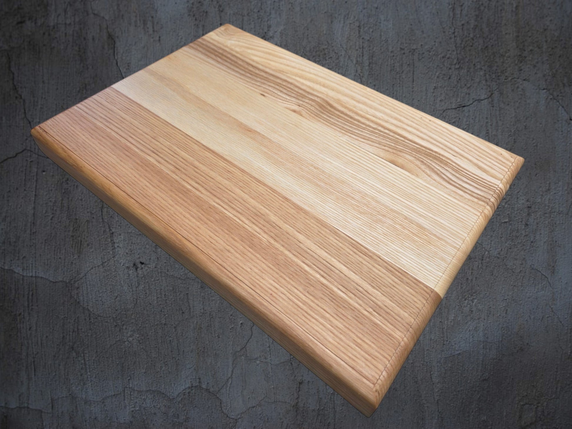 Handmade ash chopping board with rounded edge solid hardwood kitchen board UK