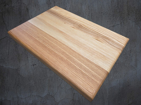 Handmade ash chopping board with rounded edge solid hardwood kitchen board UK