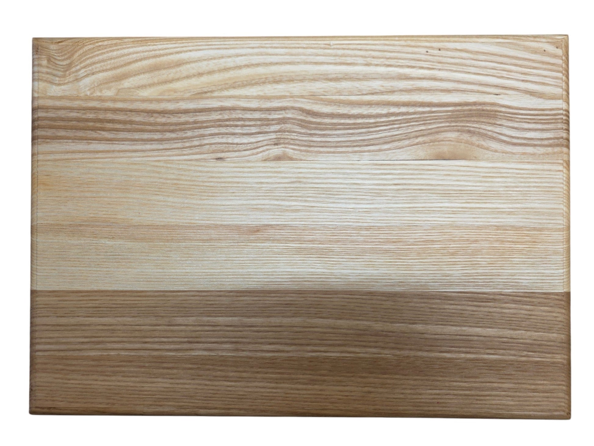 Close up of rounded edge ash chopping board finish