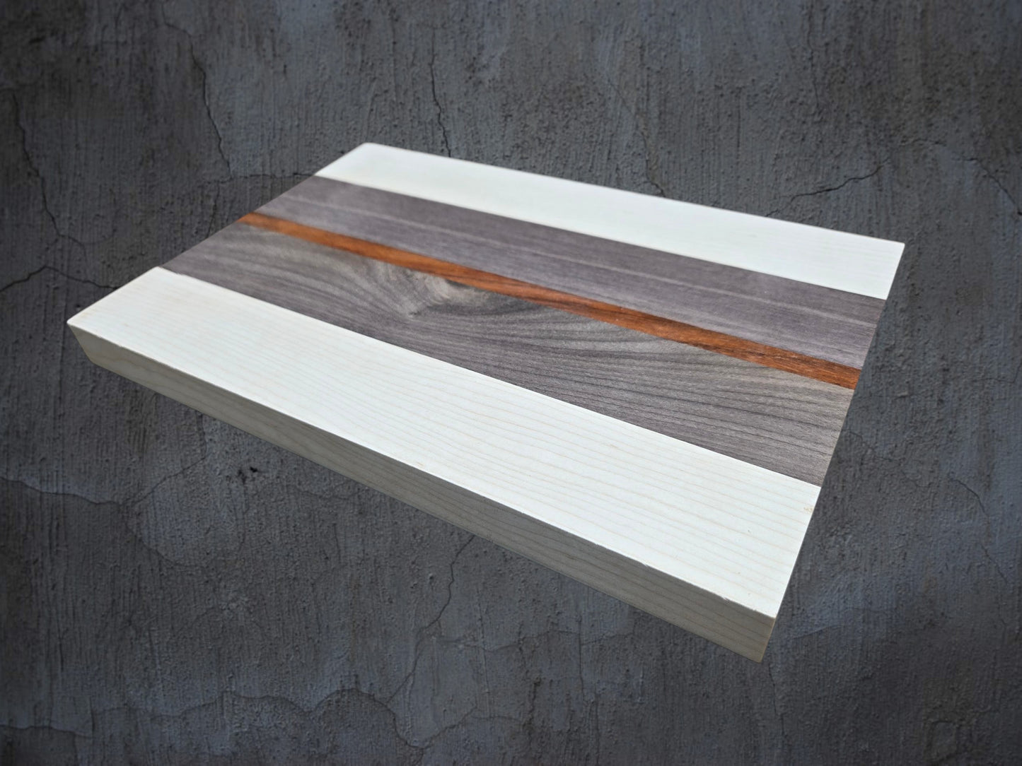 Handmade ash walnut and pink ivory cheese board luxury hardwood serving board UK