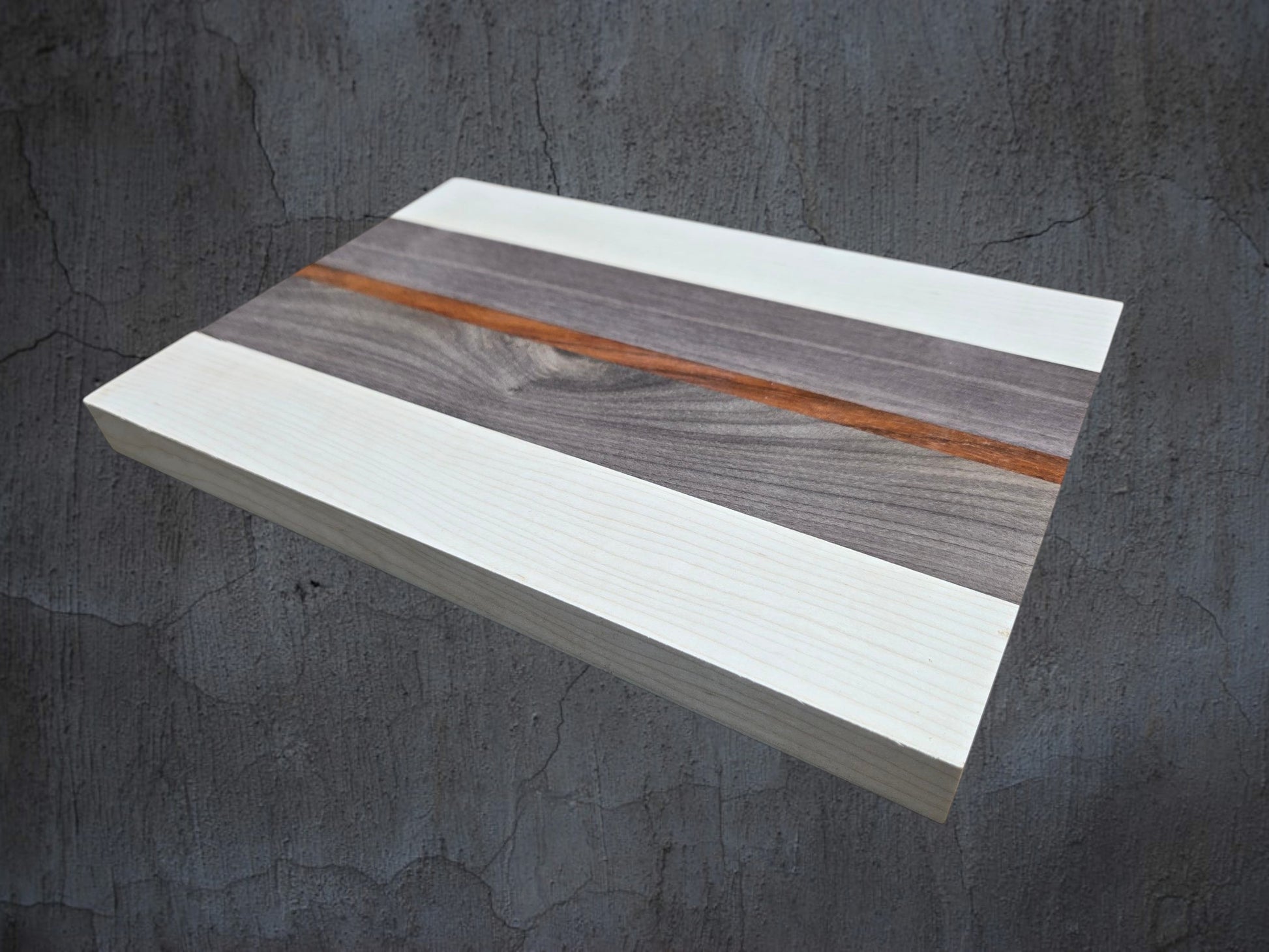 Handmade ash walnut and pink ivory cheese board luxury hardwood serving board UK