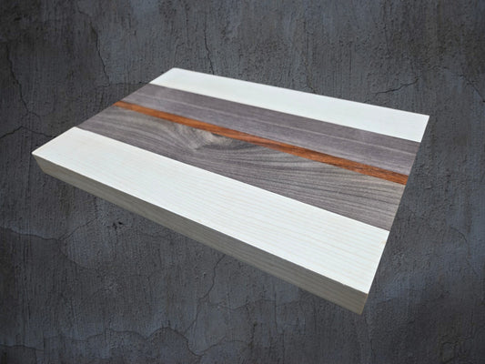 Handmade ash walnut and pink ivory cheese board luxury hardwood serving board UK