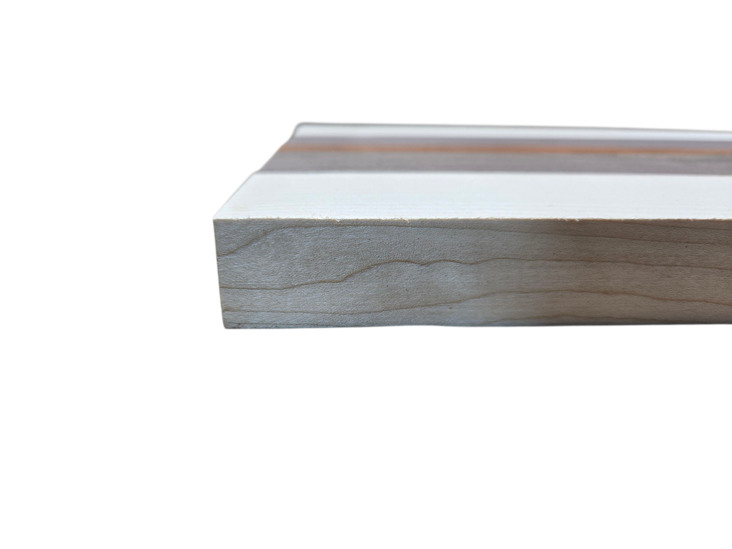 Ash walnut and pink ivory wooden cheese board displayed in kitchen setting