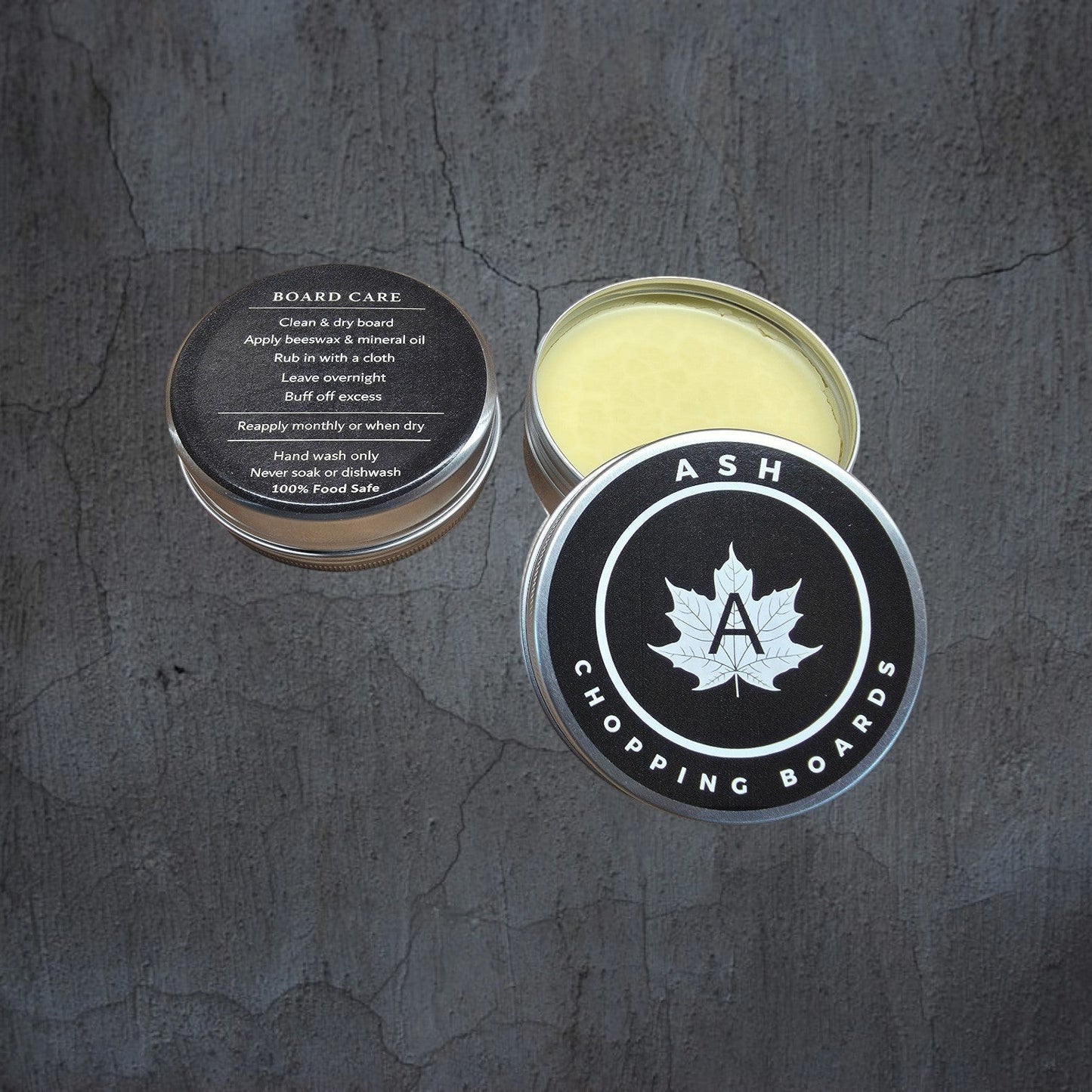 Close up of natural board butter wood conditioner 100ml