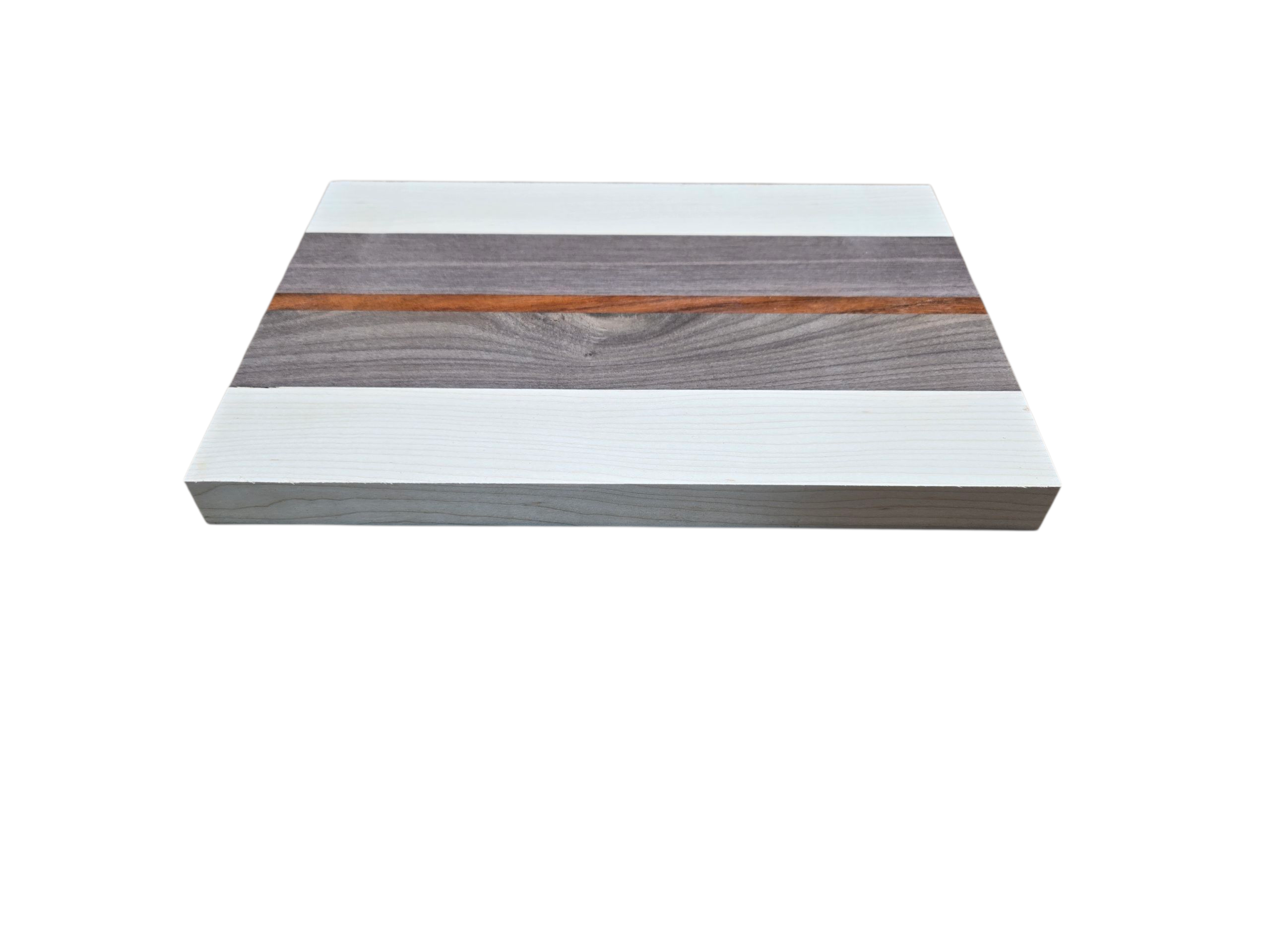 Ash walnut and pink ivory cheese board with contrasting natural wood tones