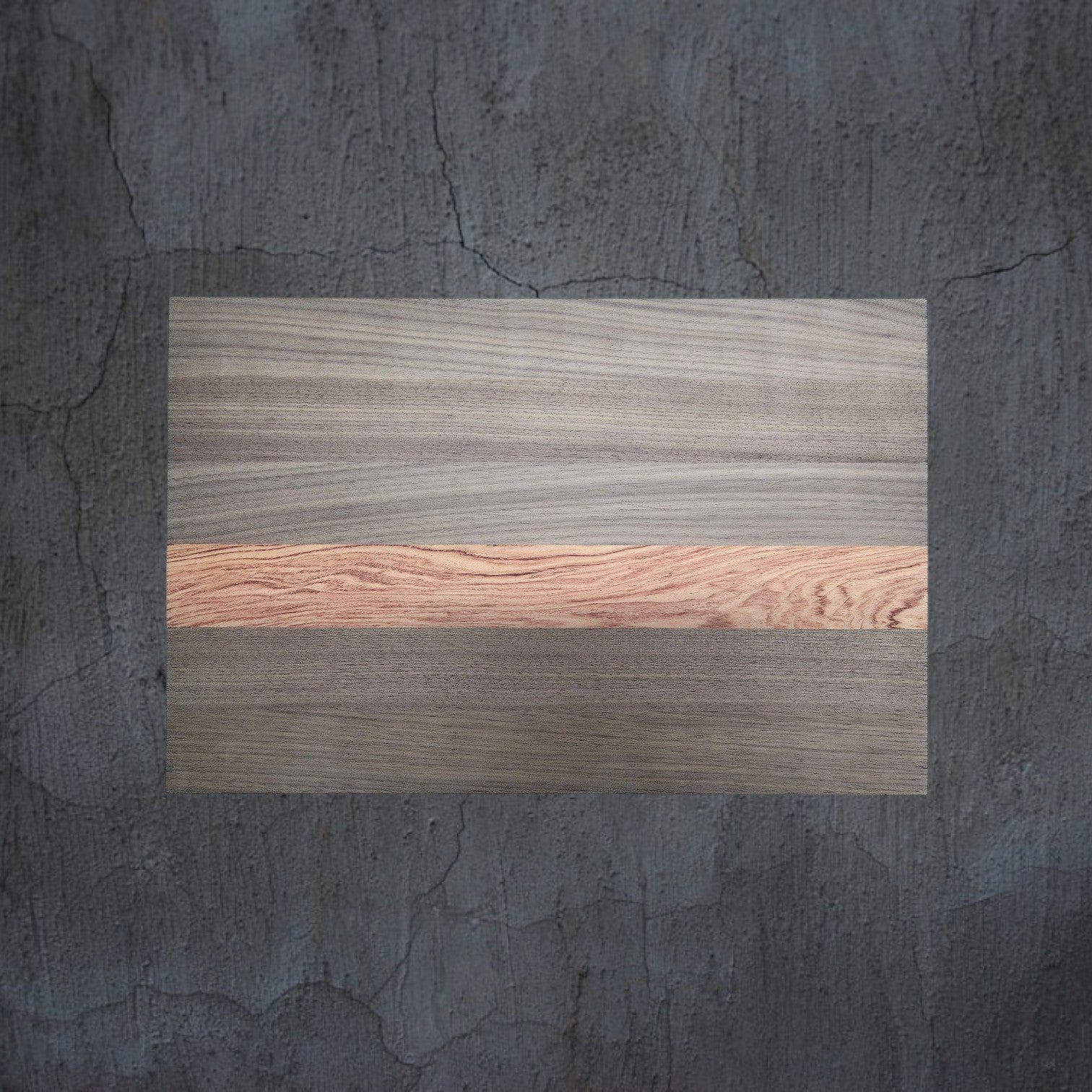 Walnut and pink ivory luxury cheese board displayed in kitchen setting