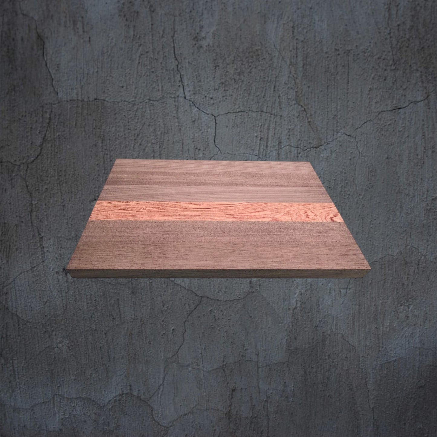 Luxury walnut and pink ivory cheese board serving cheese and charcuterie