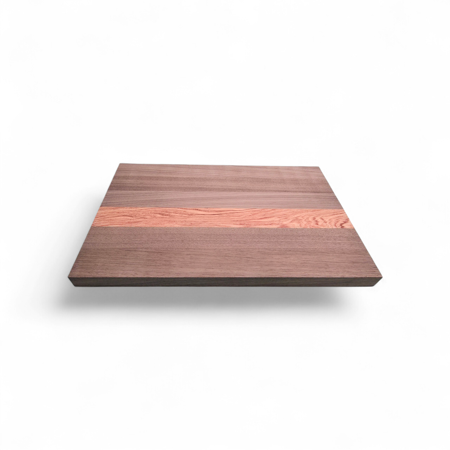 Luxury walnut and pink ivory cheese board serving cheese and charcuterie