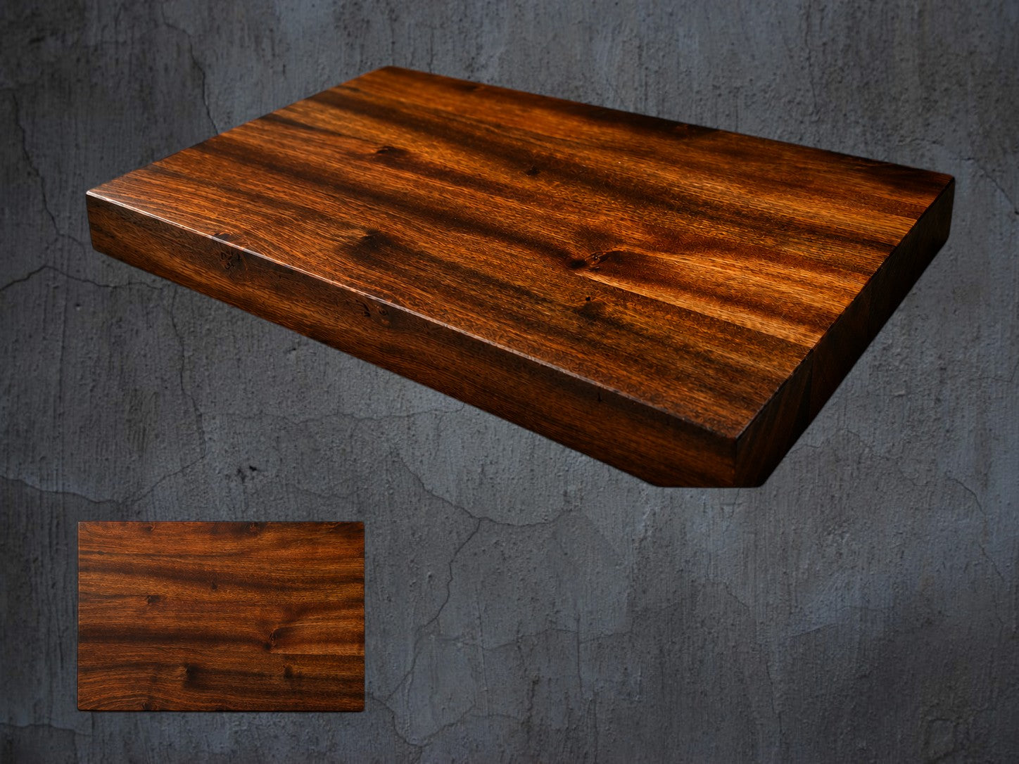 Handmade sapele chopping board 40cm x 30cm hardwood kitchen board UK