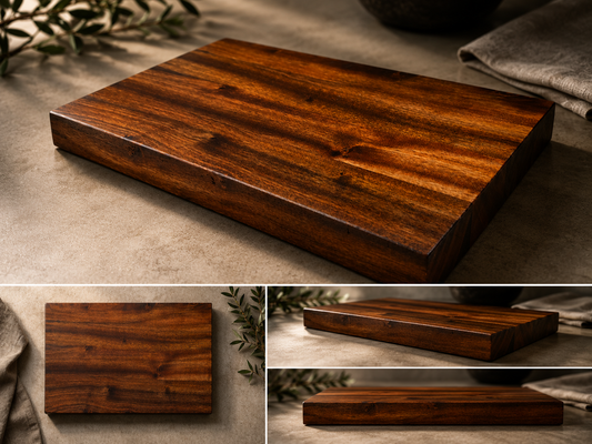 Handmade sapele chopping board 40cm x 30cm hardwood kitchen board UK