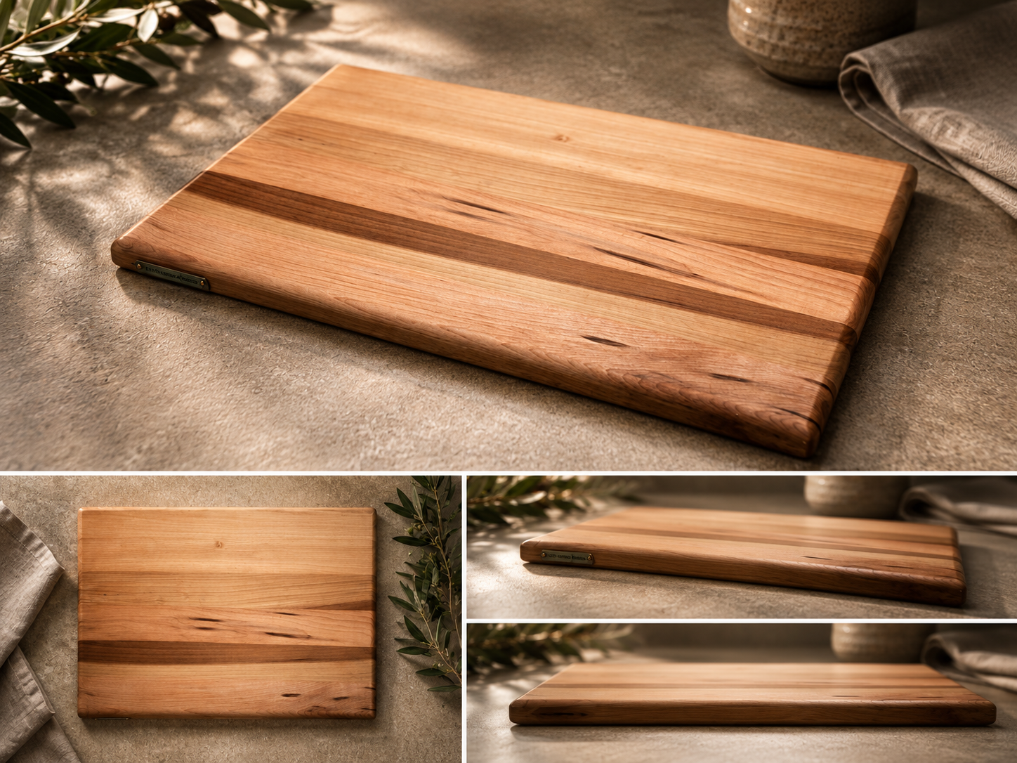 Handmade solid oak chopping board UK 40cm x 30cm hardwood kitchen board