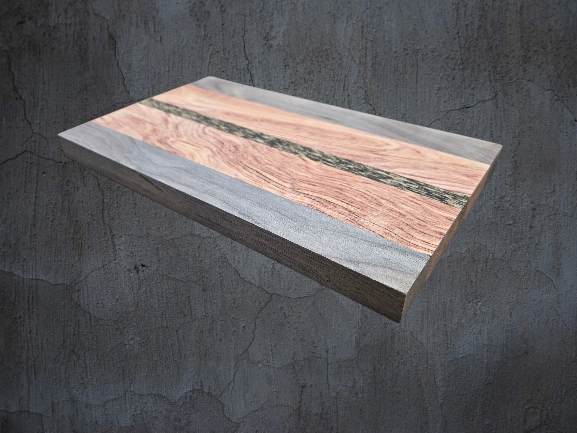 Handmade walnut pink ivory and black palmwood cheese board luxury hardwood serving board UK