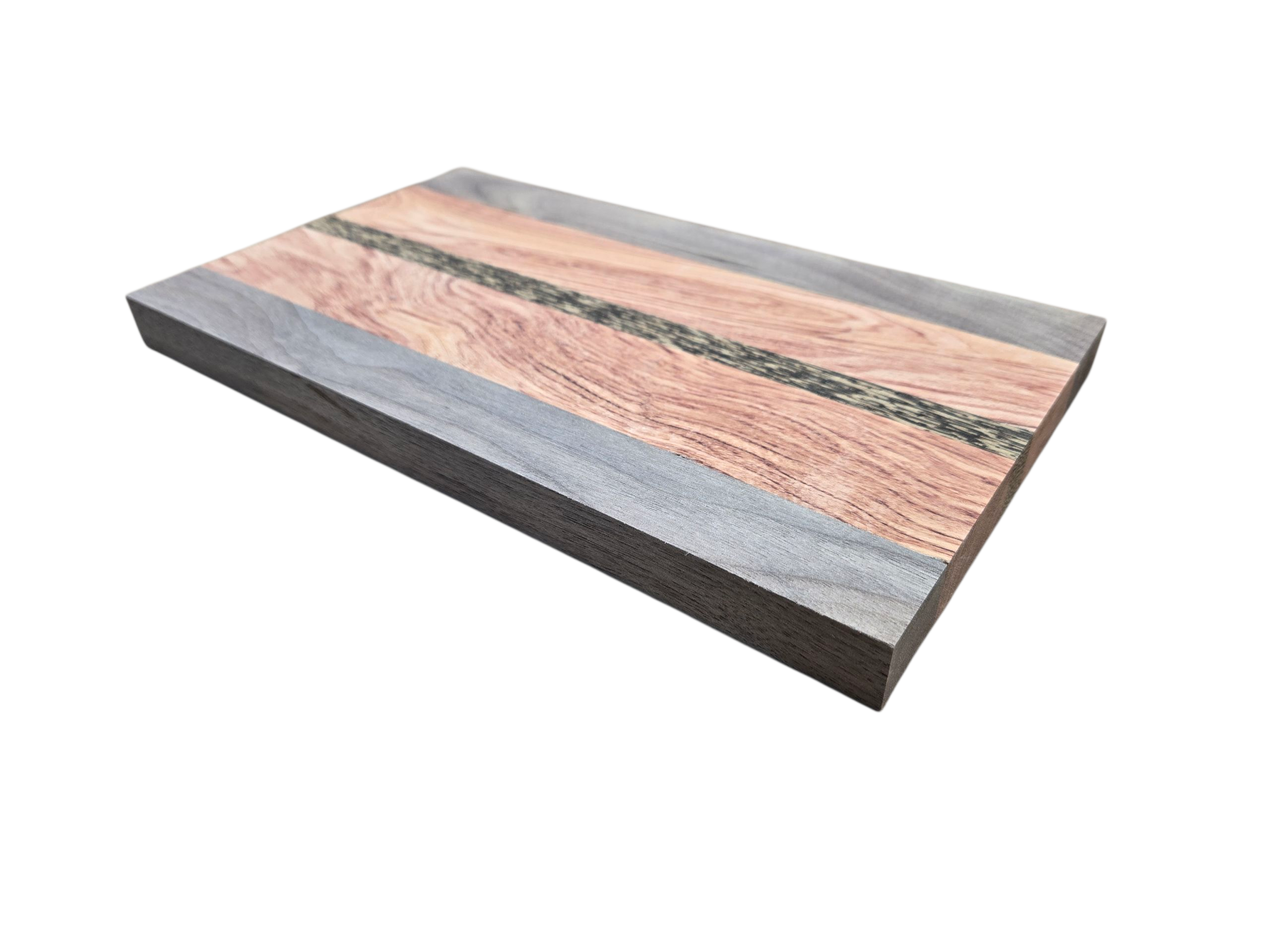 Handmade walnut pink ivory and black palmwood cheese board luxury hardwood serving board UK